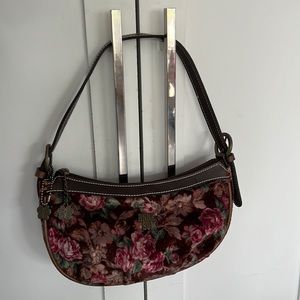 ANNA SUI VELOUR FLORAL PRINT MINI PURSE